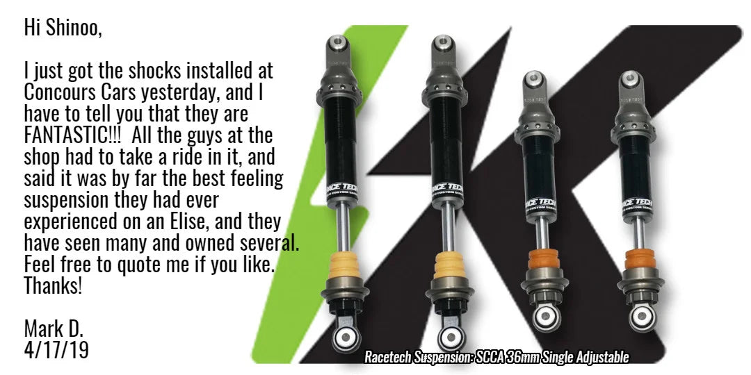 Racetech Suspension: SCCA 36mm Single Adjustable